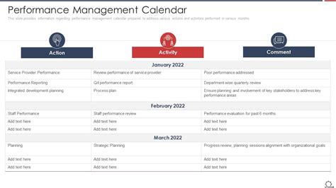 Performance Calendar .